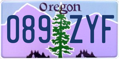 OR license plate 089ZYF