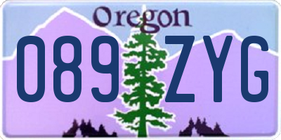 OR license plate 089ZYG