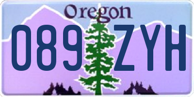 OR license plate 089ZYH