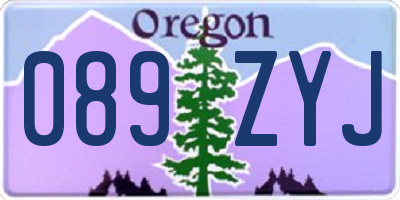 OR license plate 089ZYJ