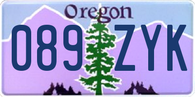 OR license plate 089ZYK