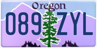 OR license plate 089ZYL