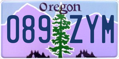 OR license plate 089ZYM