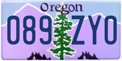 OR license plate 089ZYO