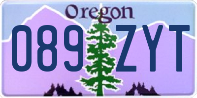 OR license plate 089ZYT