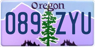 OR license plate 089ZYU