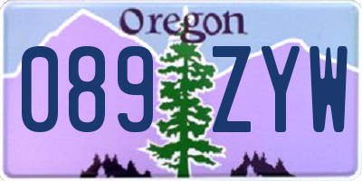 OR license plate 089ZYW