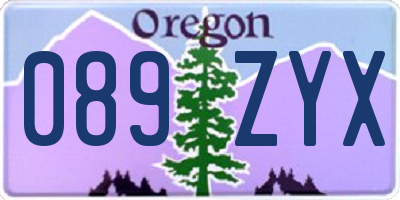 OR license plate 089ZYX