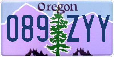 OR license plate 089ZYY