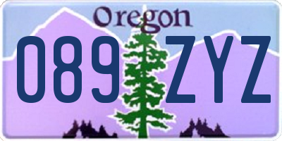OR license plate 089ZYZ