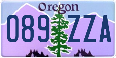 OR license plate 089ZZA