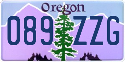 OR license plate 089ZZG