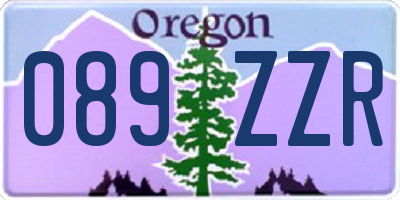 OR license plate 089ZZR