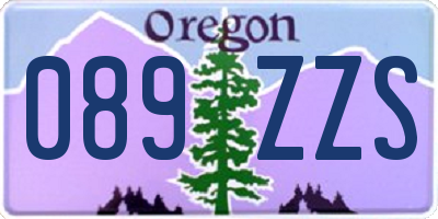 OR license plate 089ZZS