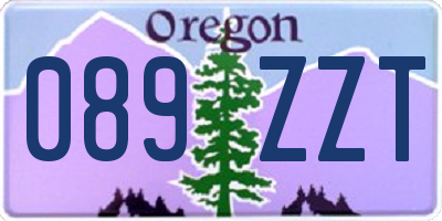 OR license plate 089ZZT