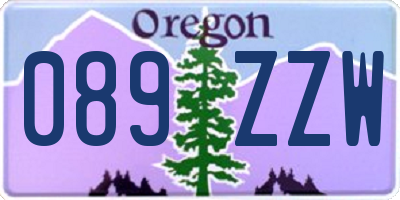 OR license plate 089ZZW