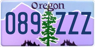 OR license plate 089ZZZ
