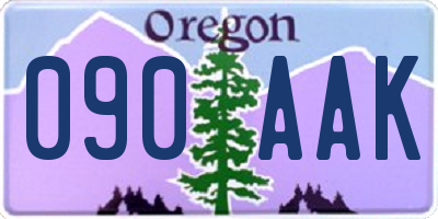 OR license plate 090AAK