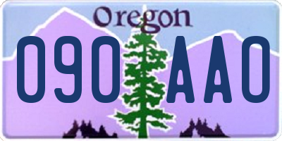 OR license plate 090AAO