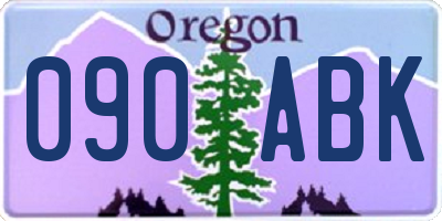 OR license plate 090ABK
