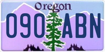 OR license plate 090ABN