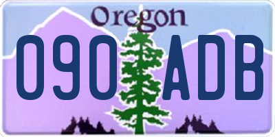 OR license plate 090ADB