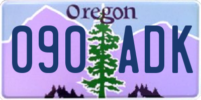 OR license plate 090ADK