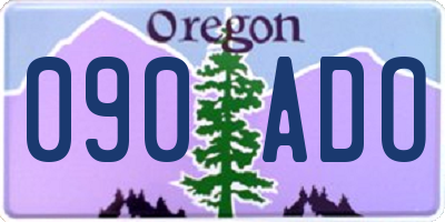 OR license plate 090ADO