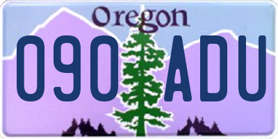OR license plate 090ADU