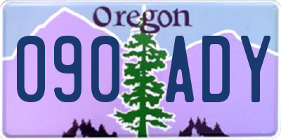OR license plate 090ADY