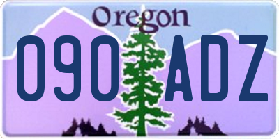 OR license plate 090ADZ