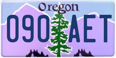 OR license plate 090AET
