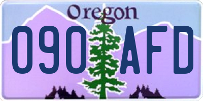 OR license plate 090AFD
