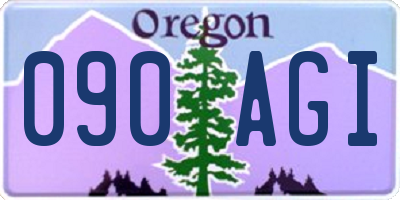 OR license plate 090AGI