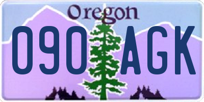OR license plate 090AGK