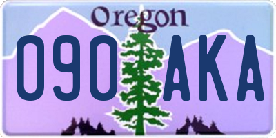 OR license plate 090AKA