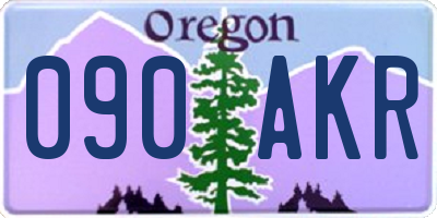 OR license plate 090AKR