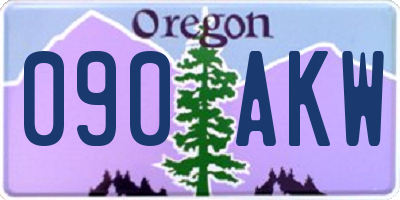 OR license plate 090AKW