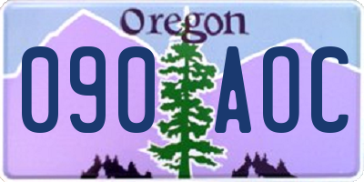 OR license plate 090AOC