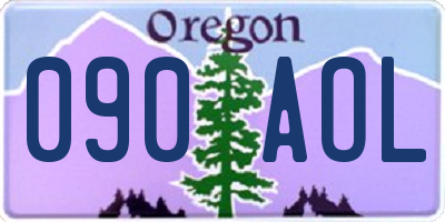 OR license plate 090AOL
