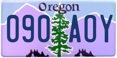 OR license plate 090AOY