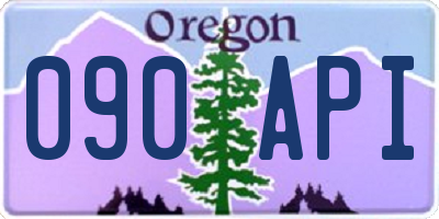 OR license plate 090API