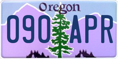 OR license plate 090APR