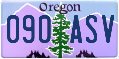 OR license plate 090ASV