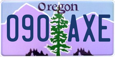 OR license plate 090AXE