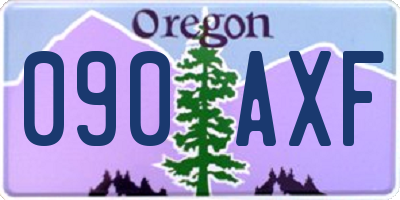 OR license plate 090AXF
