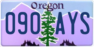 OR license plate 090AYS