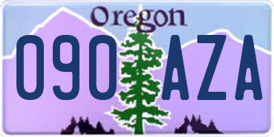 OR license plate 090AZA