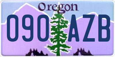 OR license plate 090AZB