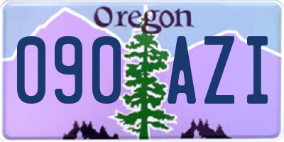 OR license plate 090AZI